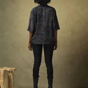 Hot One Hundred Stars Marbled Indigo Rachel Top