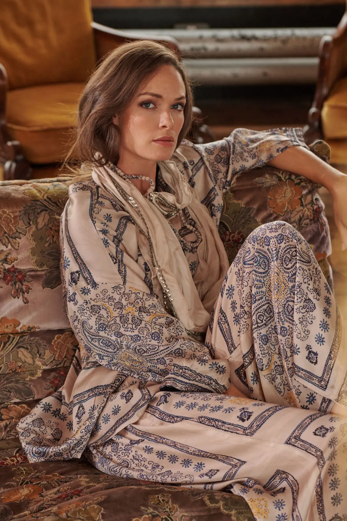 mehndi_blue_darcy_shirt_0.webp Flash Sale One Hundred Stars Mehndi Blue Darcy Shirt