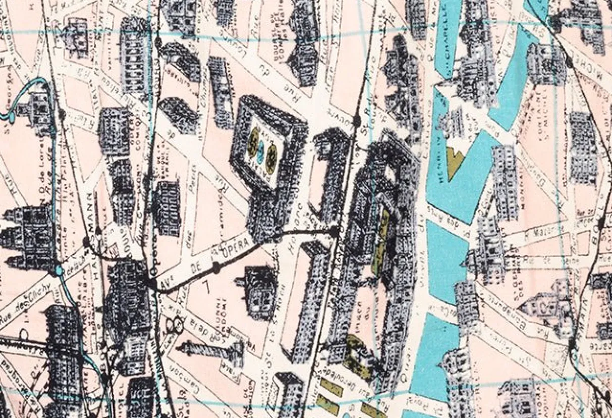 paris_map_scarf_1.webp Online One Hundred Stars Paris Map Scarf