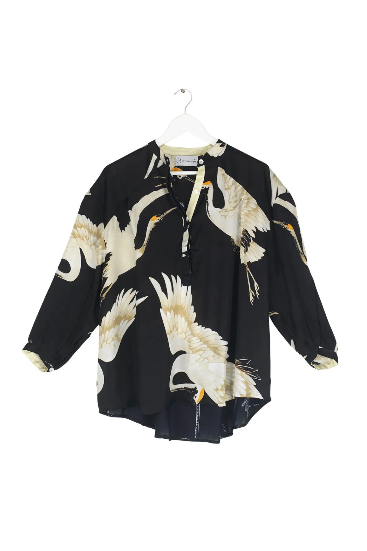 stork_black_darcy_shirt_2.webp Online One Hundred Stars Stork Black Darcy Shirt
