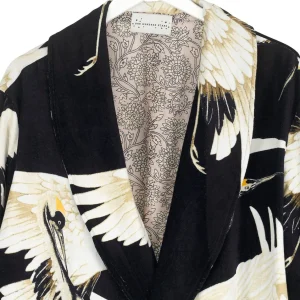 Hot One Hundred Stars Stork Black Velvet Boyfriend Jacket