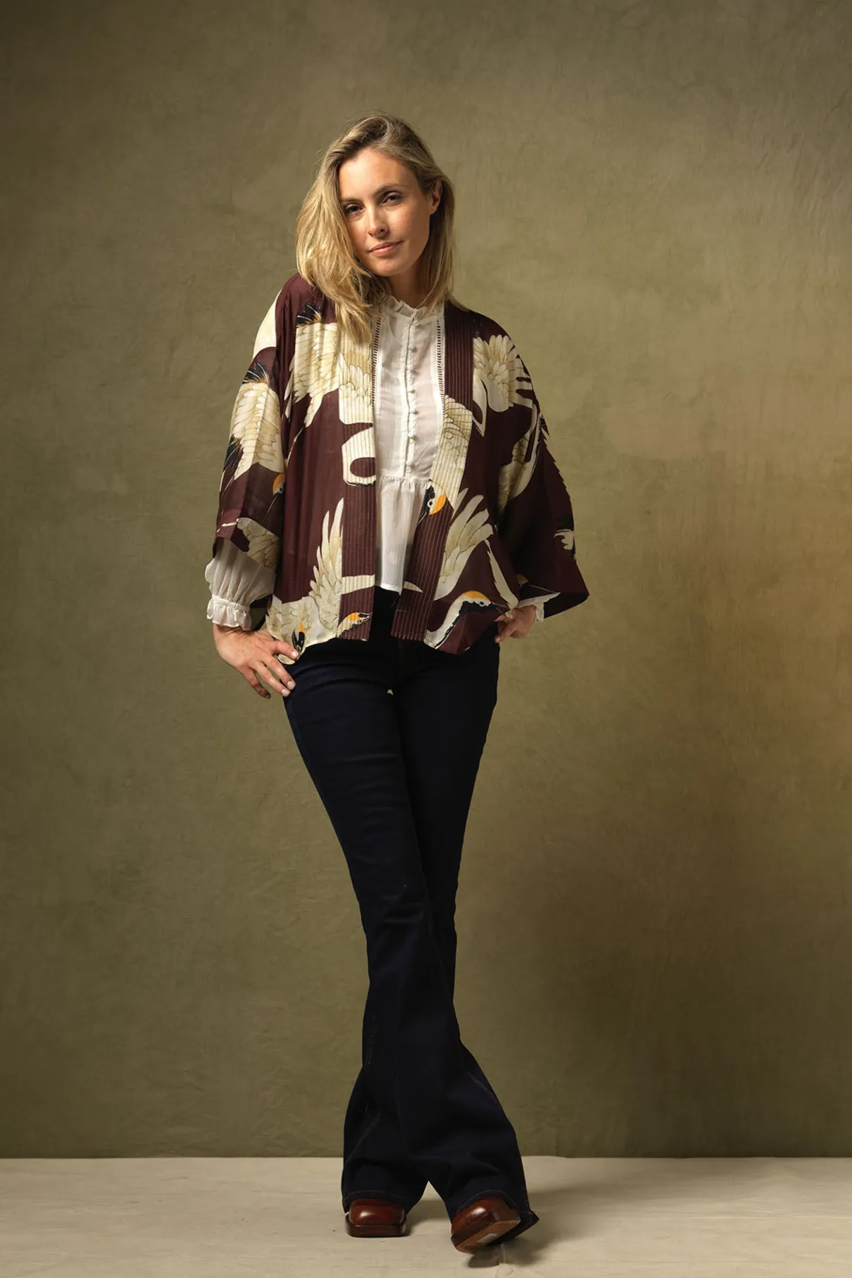 stork_burgundy_kimono_0.webp Online One Hundred Stars Stork Burgundy Kimono