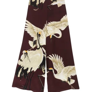 Hot One Hundred Stars Stork Burgundy Palazzo Pant