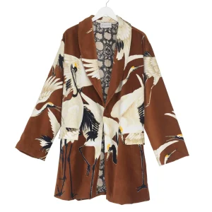 Hot One Hundred Stars Stork Cigar Velvet Boyfriend Jacket