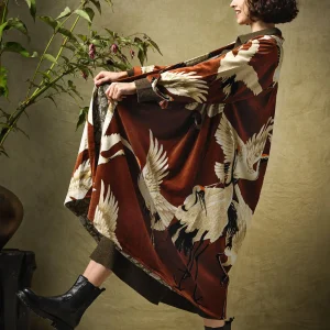 Cheap One Hundred Stars Stork Cigar Velvet Duster Coat