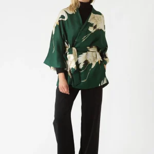 Sale One Hundred Stars Stork Forest Green Wrap Jacket