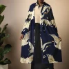 Store One Hundred Stars Stork Navy Velvet Duster Coat