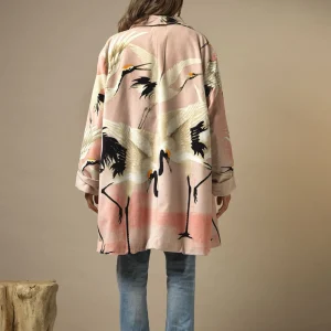 New One Hundred Stars Stork Pink Velvet Boyfriend Jacket