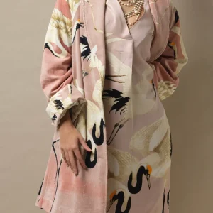 New One Hundred Stars Stork Pink Velvet Boyfriend Jacket