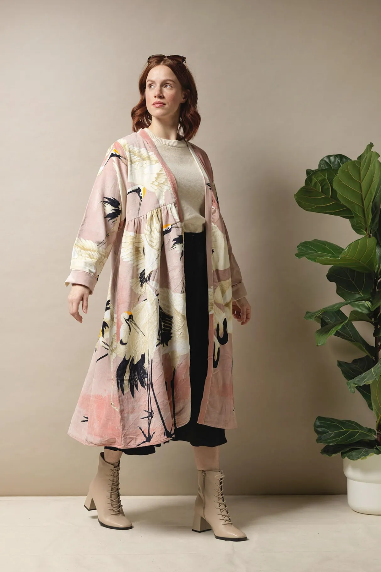 stork_pink_velvet_duster_coat_1.webp New One Hundred Stars Stork Pink Velvet Duster Coat