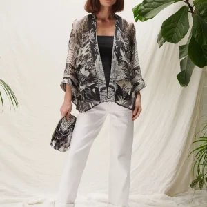 Outlet One Hundred Stars Sunburst Grey Kimono