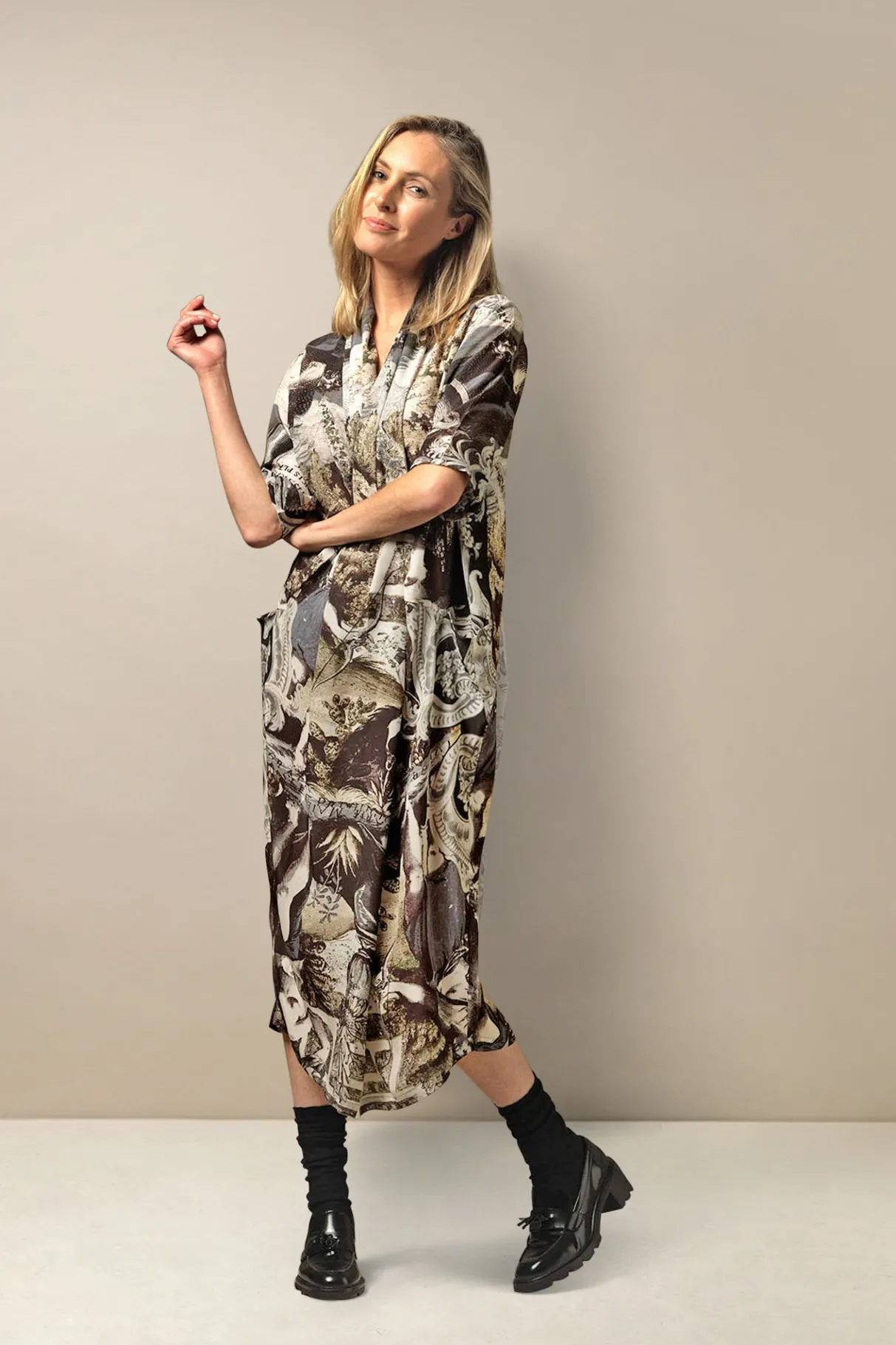 sunburst_grey_rachel_dress_1.webp Sale One Hundred Stars Sunburst Grey Rachel Dress