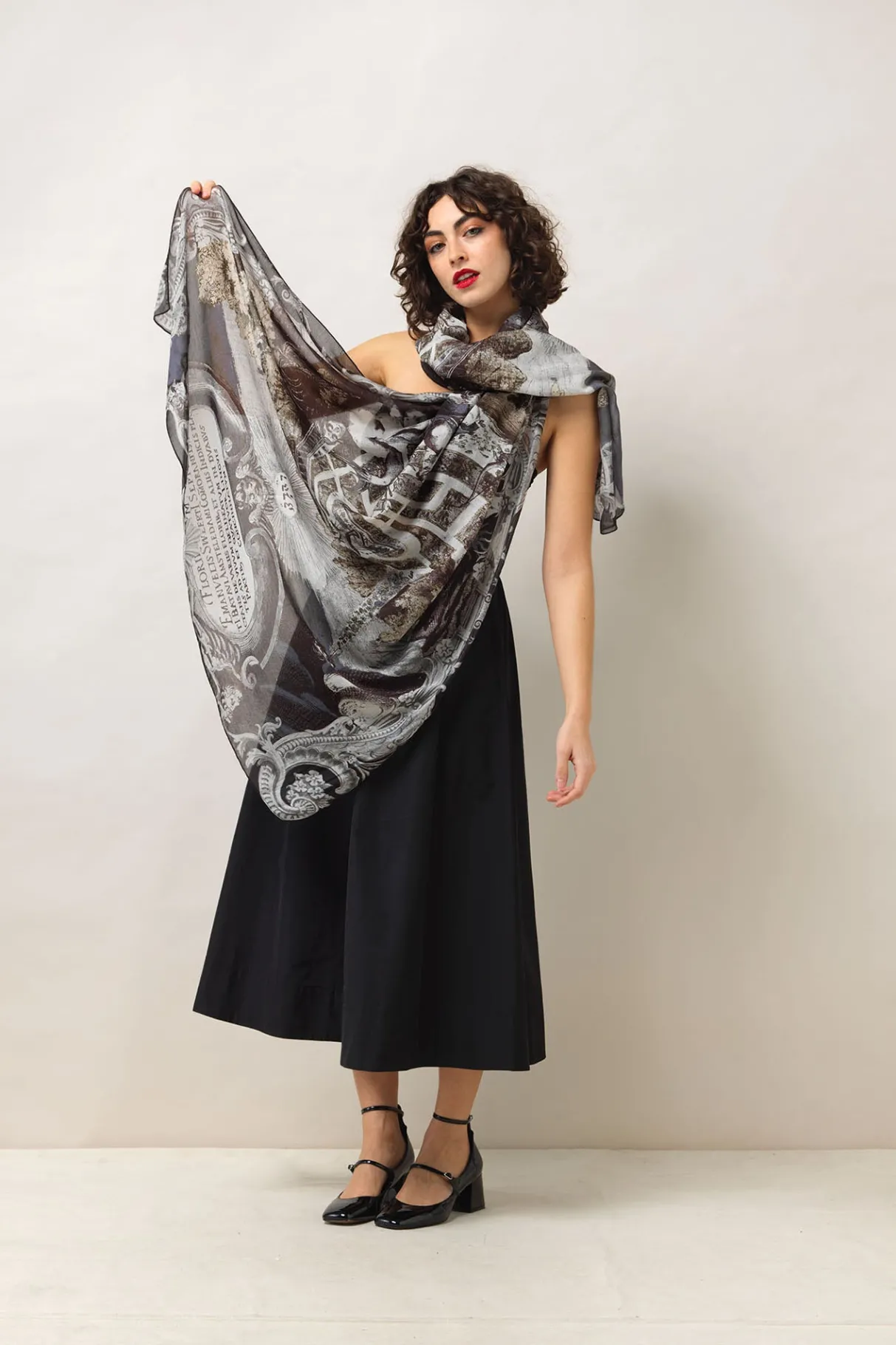 sunburst_grey_scarf_4.webp Sale One Hundred Stars Sunburst Grey Scarf