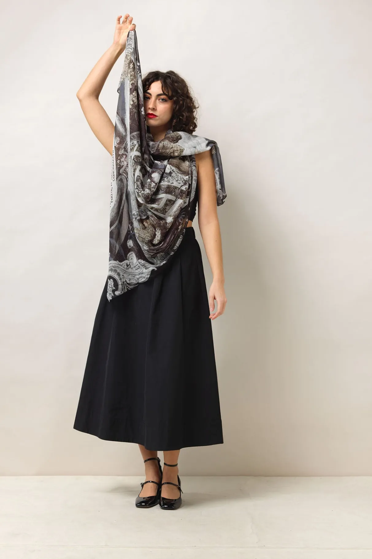 sunburst_grey_scarf_5.webp Sale One Hundred Stars Sunburst Grey Scarf