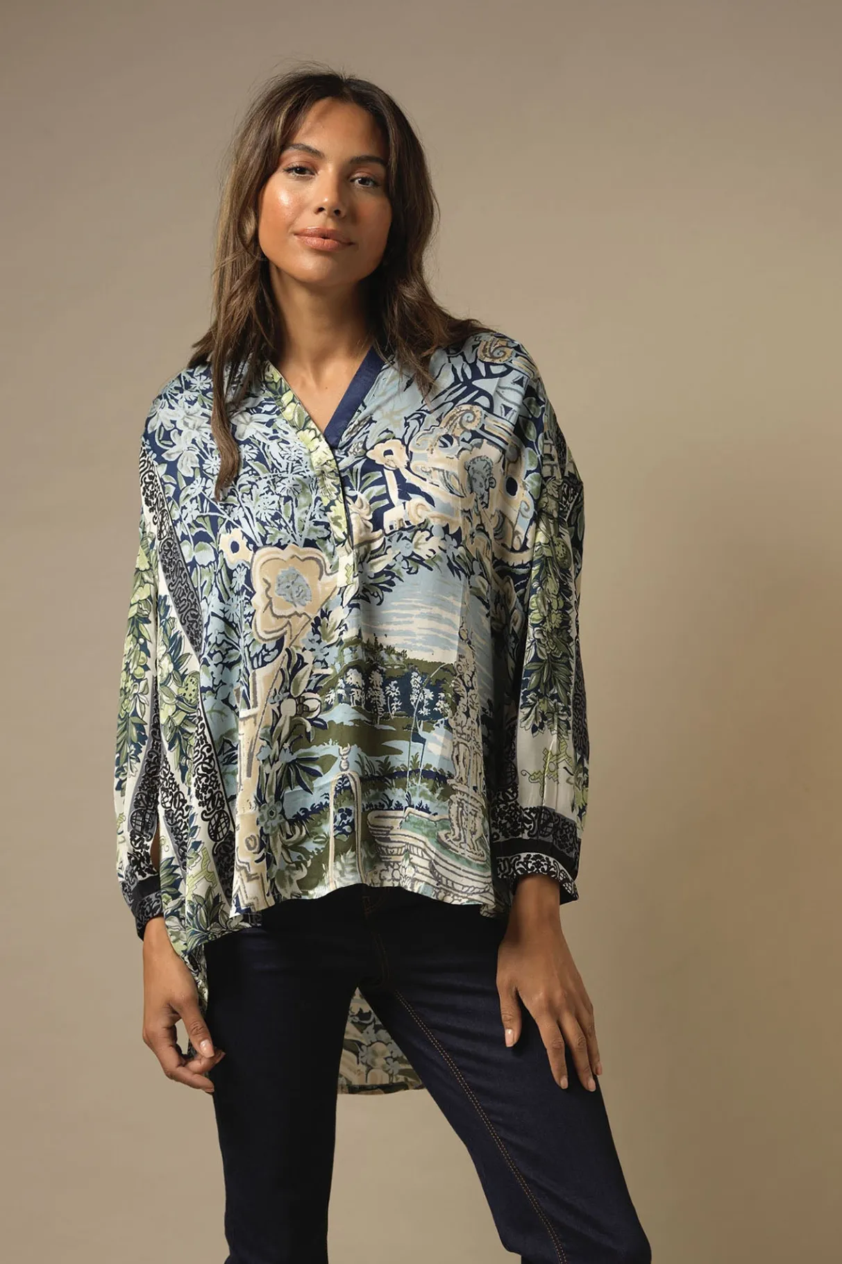 tapestry_sea_darcy_shirt_0.webp Flash Sale One Hundred Stars Tapestry Sea Darcy Shirt