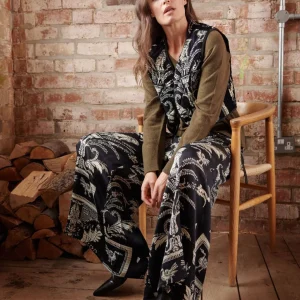 Best One Hundred Stars Vintage Damask Black Gilet