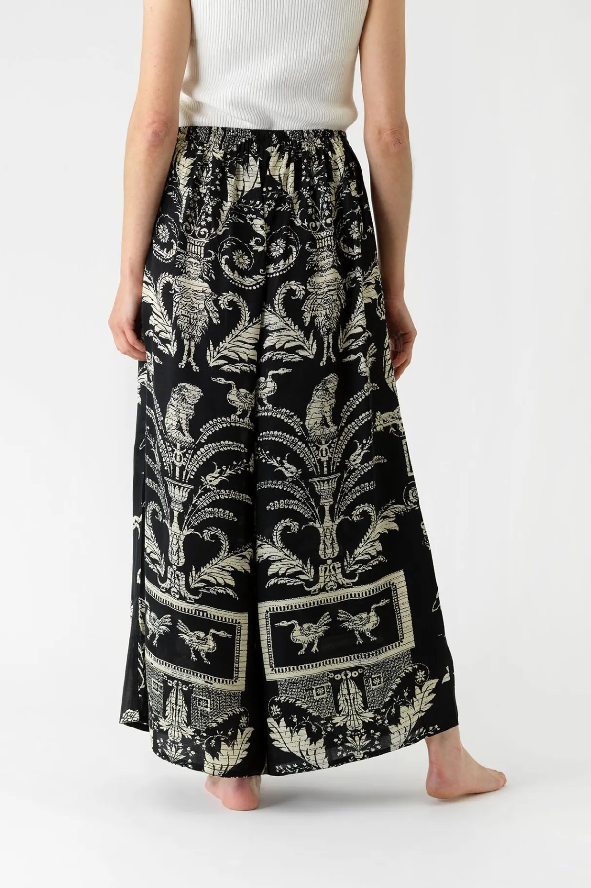 vintage_damask_black_palazzo_pant_4.webp Cheap One Hundred Stars Vintage Damask Black Palazzo Pant