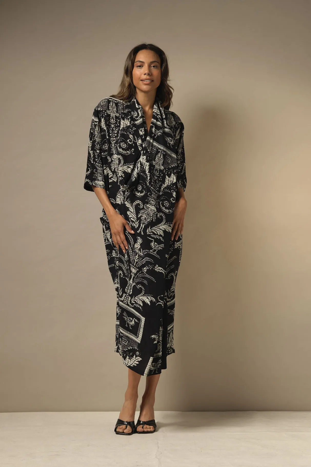 vintage_damask_black_rachel_dress_0.webp Flash Sale One Hundred Stars Vintage Damask Black Rachel Dress