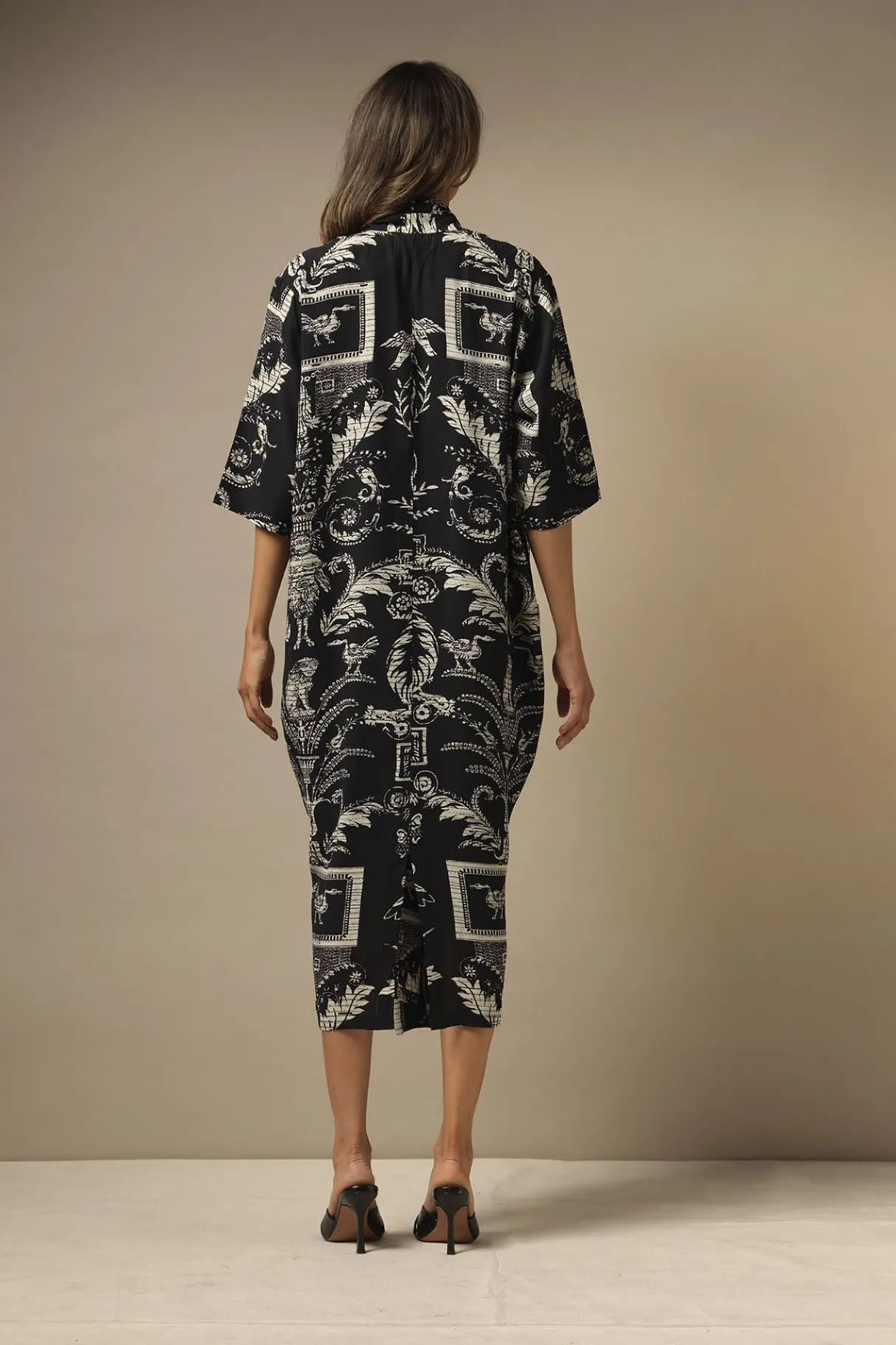vintage_damask_black_rachel_dress_1.webp Flash Sale One Hundred Stars Vintage Damask Black Rachel Dress