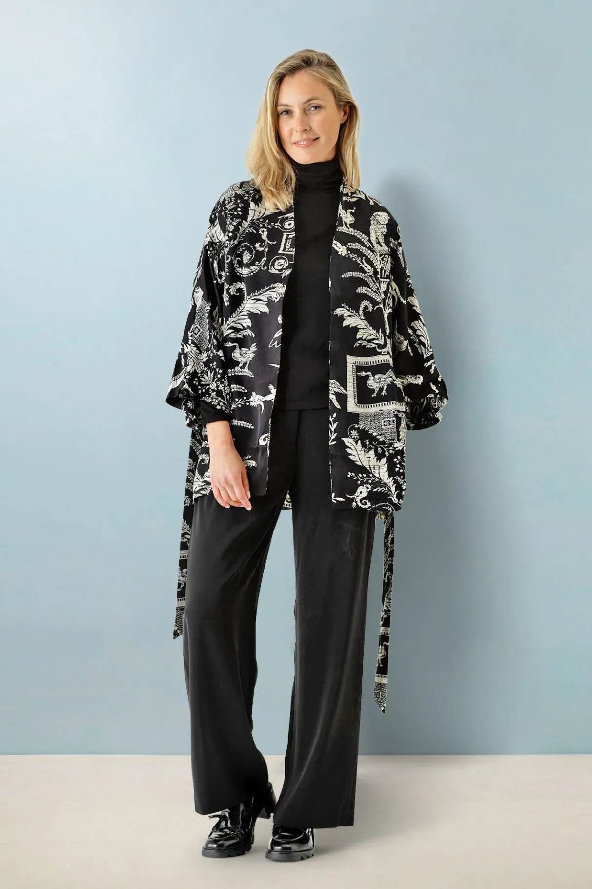 Discount One Hundred Stars Vintage Damask Black Wrap Jacket