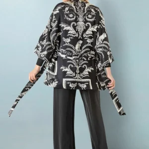 Discount One Hundred Stars Vintage Damask Black Wrap Jacket