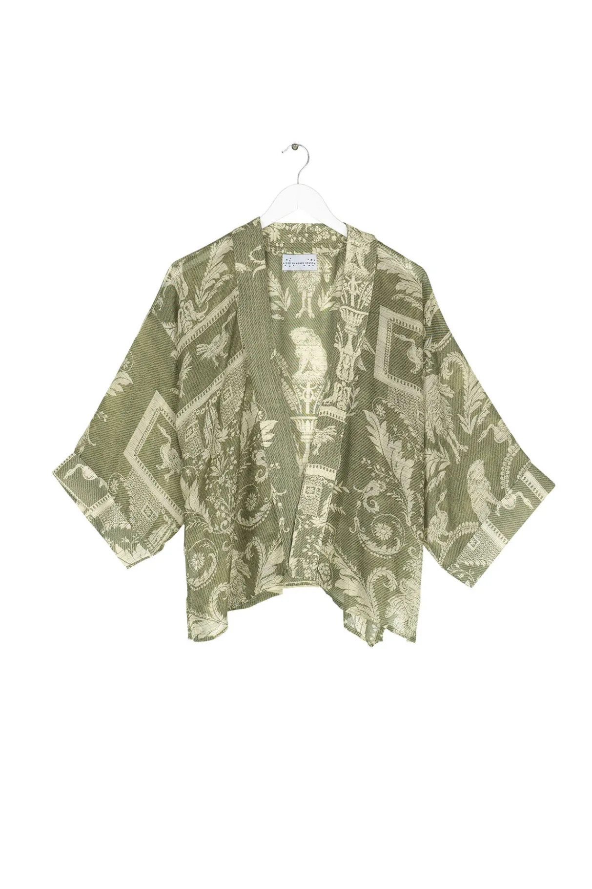 vintage_damask_sage_kimono_2.webp Discount One Hundred Stars Vintage Damask Sage Kimono