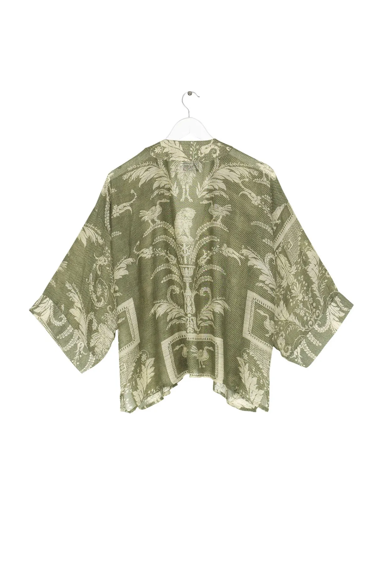 vintage_damask_sage_kimono_3.webp Discount One Hundred Stars Vintage Damask Sage Kimono