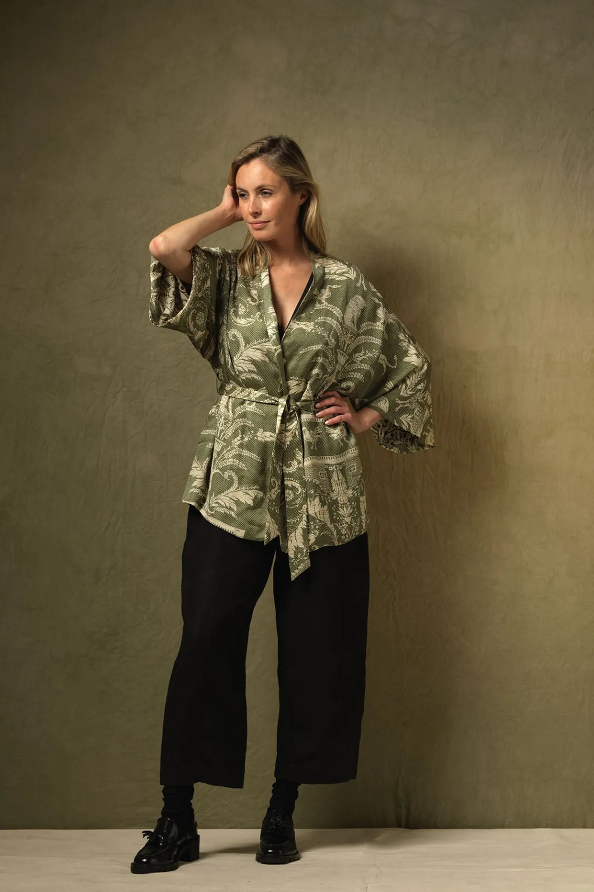 vintage_damask_sage_wrap_jacket_0.webp New One Hundred Stars Vintage Damask Sage Wrap Jacket