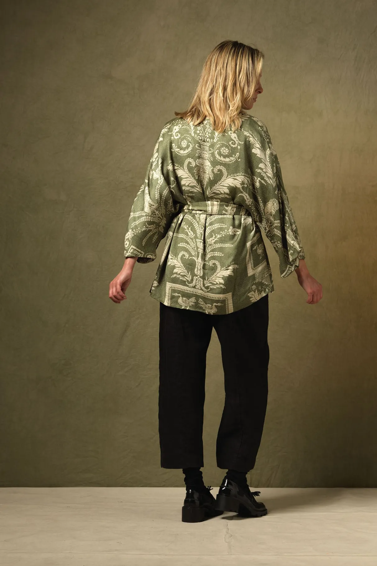 vintage_damask_sage_wrap_jacket_1.webp New One Hundred Stars Vintage Damask Sage Wrap Jacket