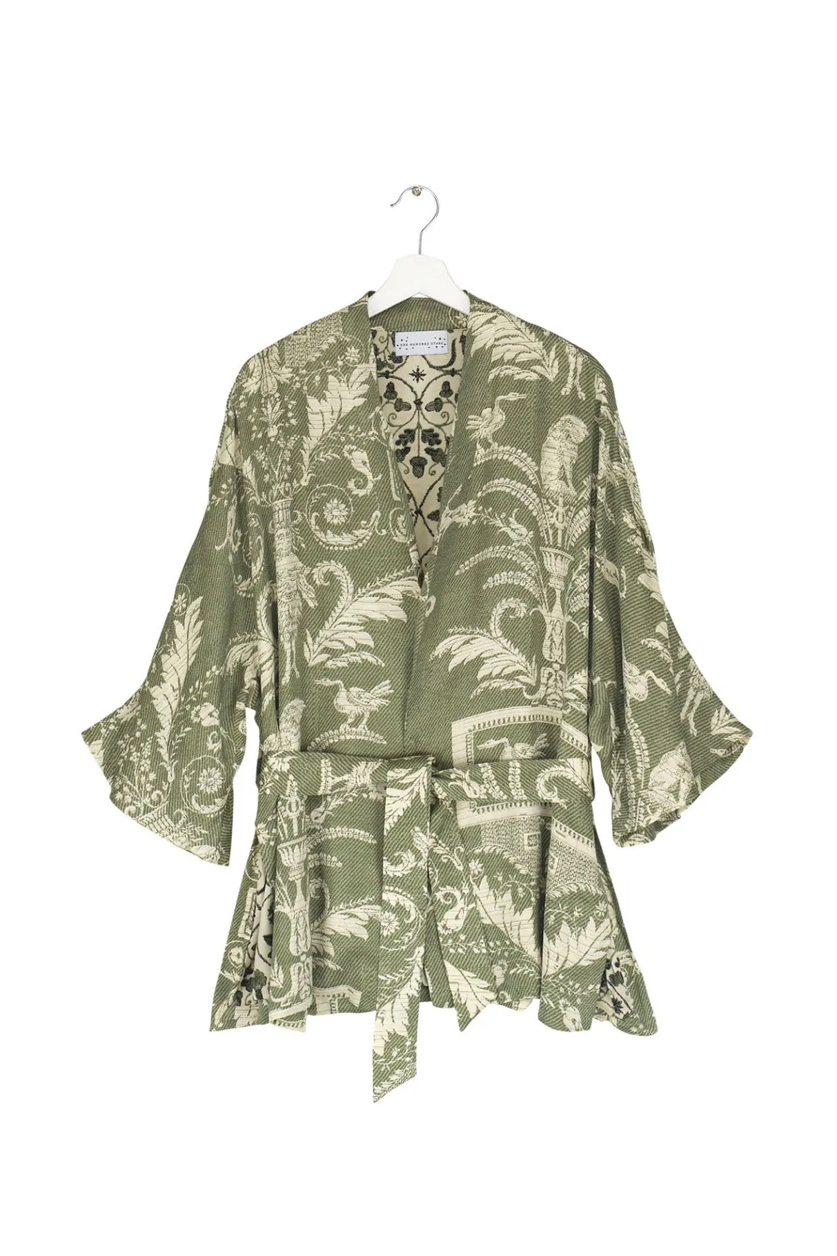 vintage_damask_sage_wrap_jacket_2.webp New One Hundred Stars Vintage Damask Sage Wrap Jacket