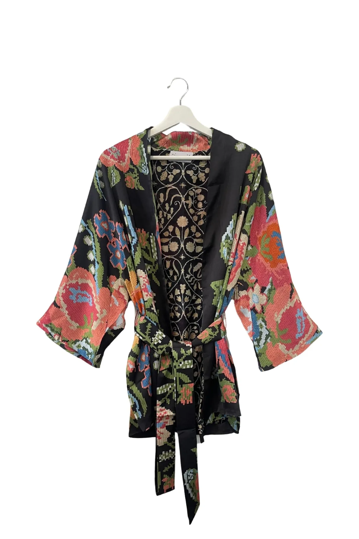 woven_flower_black_wrap_jacket_0.webp Best One Hundred Stars Woven Flower Black Wrap Jacket